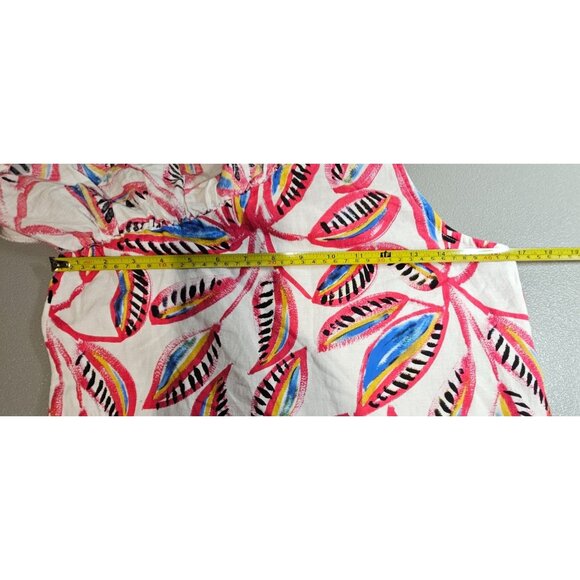 J. Crew Womens S One Shoulder Linen Blend‎ Leaf Print Sheath Dress - Picture 5 of 14